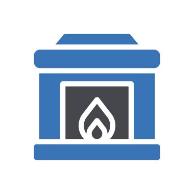 şömine vektör renk simgesi 