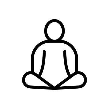 Meditasyon vektörü ince çizgi simgesi 