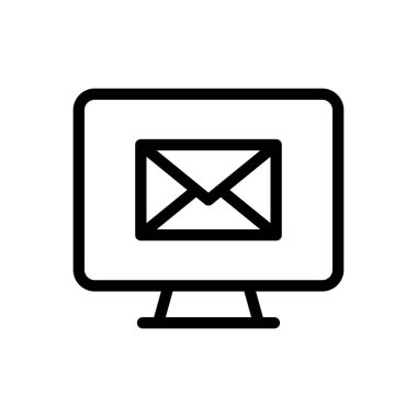 Gelen kutusu vektörü ince çizgi simgesi 