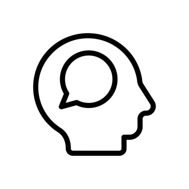 düşünce vektörü ince çizgi simgesi 