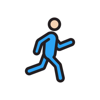 egzersiz vektörü renk çizgisi simgesi 