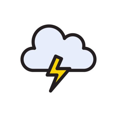 fırtına vektörü renk çizgisi simgesi 