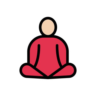 Meditasyon vektörü renk çizgisi simgesi 