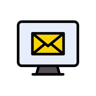 Gelen kutusu vektör renk çizgisi simgesi 