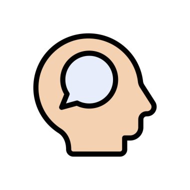 düşünce vektörü renk çizgisi simgesi 