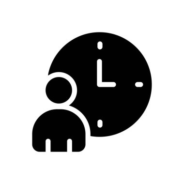 Çalışan vektör glyph düz simgesi 