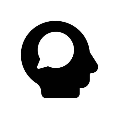 düşünce vektör düz simgesi 