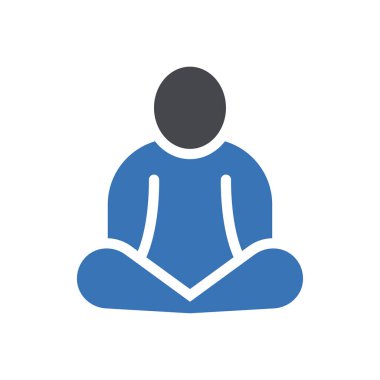 Meditasyon vektörü renk simgesi 