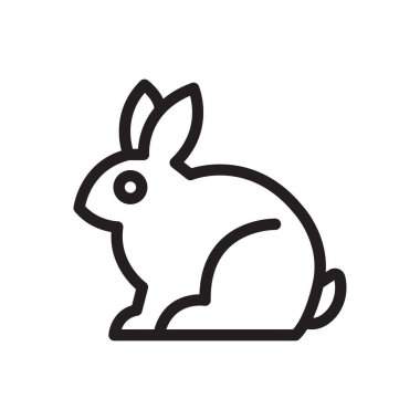 tavşan vektörü ince çizgi simgesi 