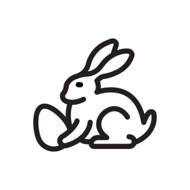 tavşan vektörü ince çizgi simgesi 