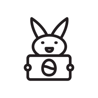 tavşan vektörü ince çizgi simgesi 