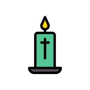 kilise vektör renk çizgisi simgesi 