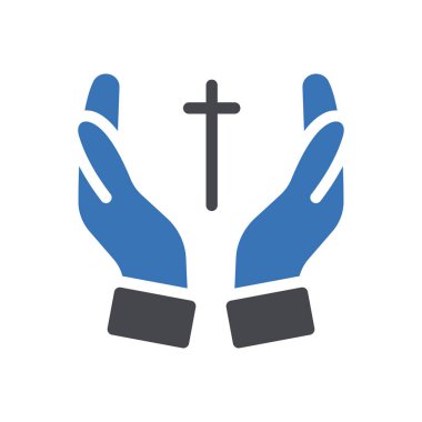 Hristiyan vektör kabartma renk simgesi