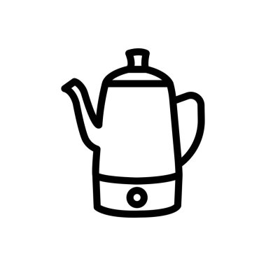 çaydanlık vektörü ince çizgi simgesi