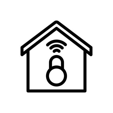 ev vektörü ince çizgi simgesi