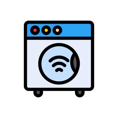 makine vektör çizgisi renk simgesi