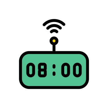 saat vektör renk çizgisi simgesi