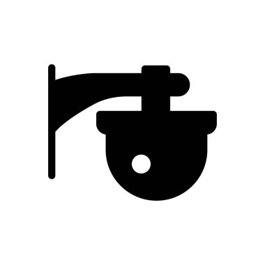 Güvenlik vektörü glyph düz simgesi