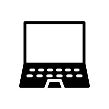 dizüstü bilgisayar vektörü glyph düz simgesi