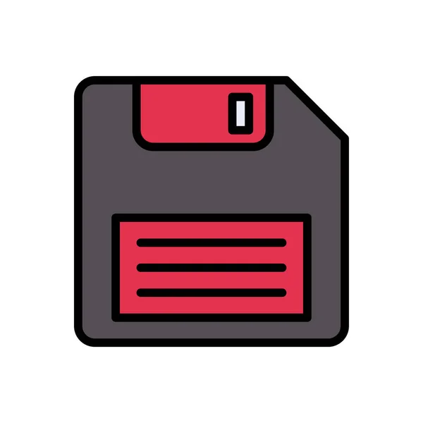 Diskette Vektör Renk Çizgisi Simgesi — Stok Vektör