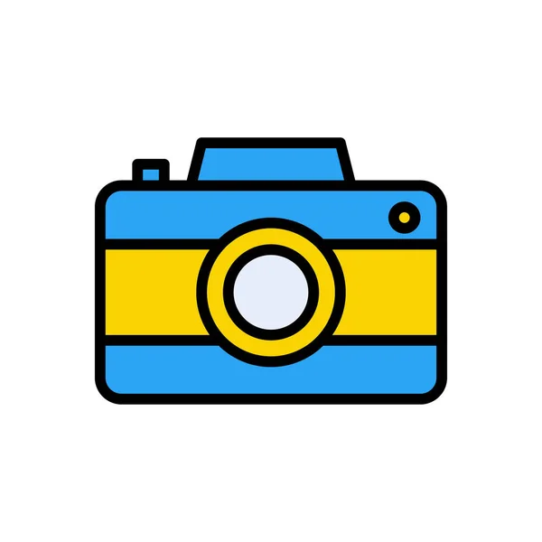 Dslr Vector Kleur Lijn Pictogram — Stockvector