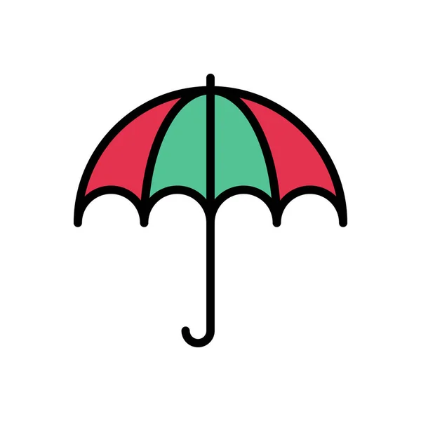 Regen Vektor Farbe Linie Symbol — Stockvektor