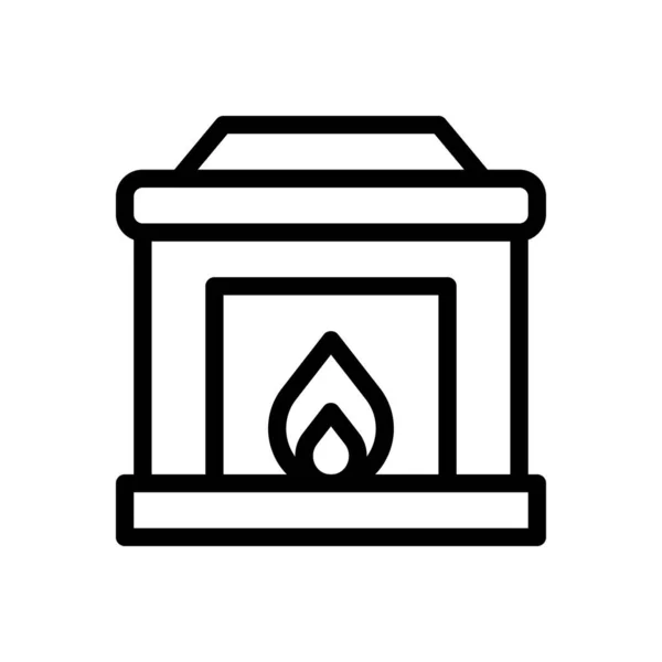 暖炉ベクトル細い線のアイコン — ストックベクタ