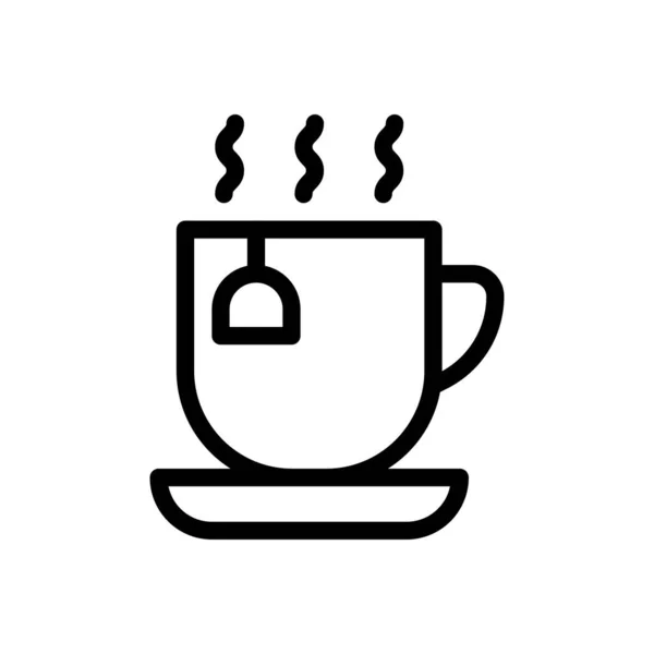 Koffie Vector Dunne Lijn Pictogram — Stockvector