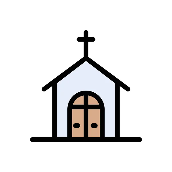Icône Ligne Couleur Vectorielle Catholique — Image vectorielle