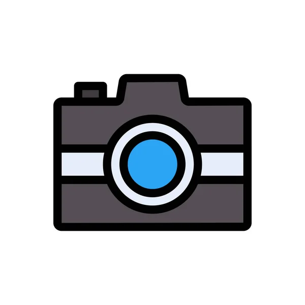 Camera Vector Color Line Icon — Stock Vector