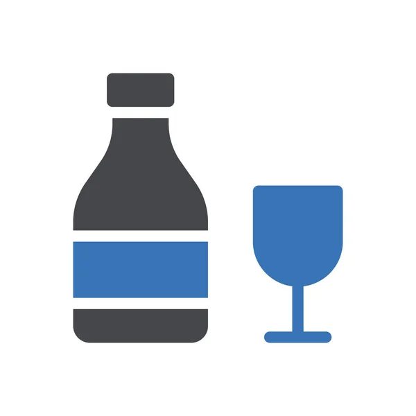 Alcohol Vector Glyph Color Icon — Stock Vector