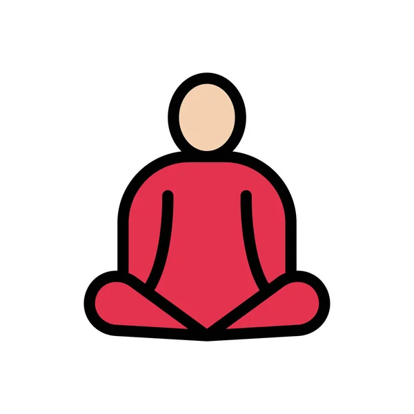 Meditatie Vector Kleur Lijn Pictogram — Stockvector