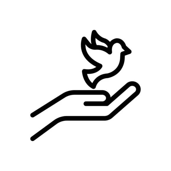 Vogel Vektor Dünne Linie Symbol — Stockvektor