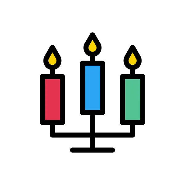 Velas Vector Línea Color Icono — Vector de stock