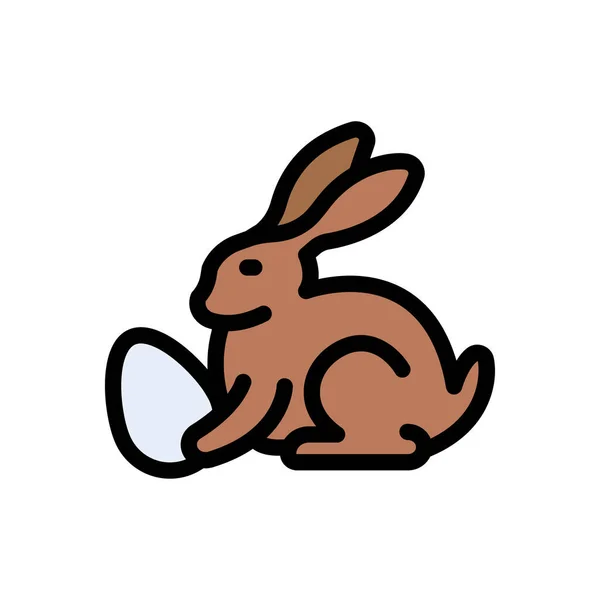 Bunny Vector Color Line Icon — Stock Vector