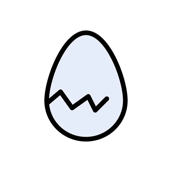 Egg Vector Color Line Icon — Stock Vector