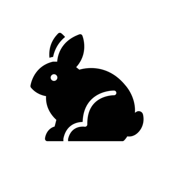 Kaninchen Vektor Glyphen Flaches Symbol — Stockvektor