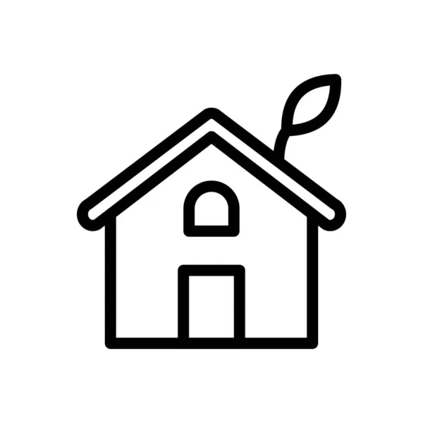 Huis Vector Dunne Lijn Pictogram — Stockvector