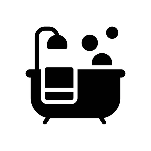 Tub Vector Glyph Flat Icon — Stock Vector