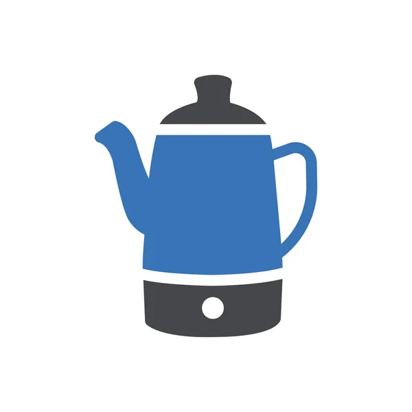 Teapot Vector Glyph Color Icon — Stock Vector