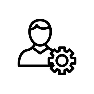 işçi vektörü ince çizgi simgesi