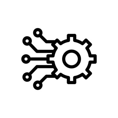 dişli vektör ince çizgi simgesi