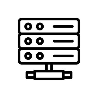 veritabanı vektörü ince çizgi simgesi