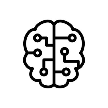 zeka vektörü ince çizgi simgesi