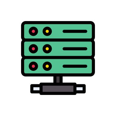 veritabanı vektör çizgisi renk simgesi