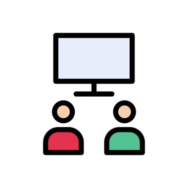 TV vektör renk çizgisi simgesi