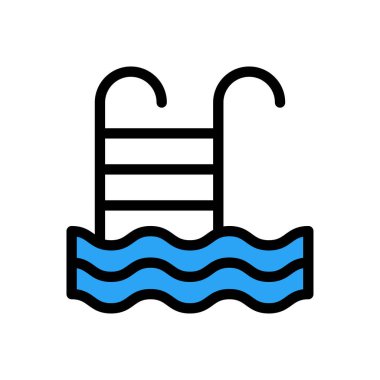 havuz vektörü renk çizgisi simgesi