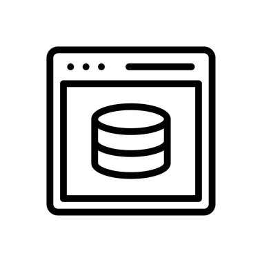 veritabanı vektörü ince çizgi simgesi 