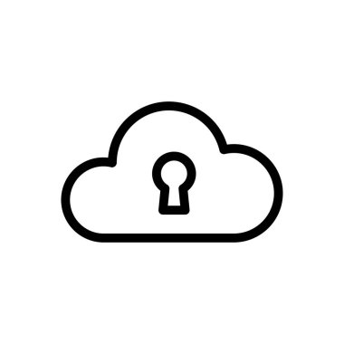 Güvenlik vektörü ince çizgi simgesi 