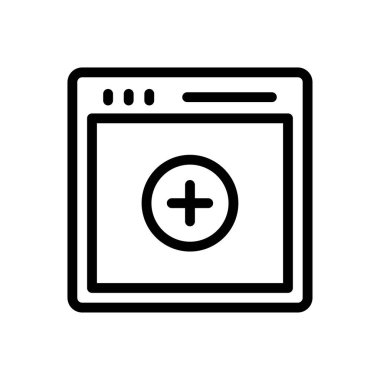 tarayıcı vektörü ince çizgi simgesi 